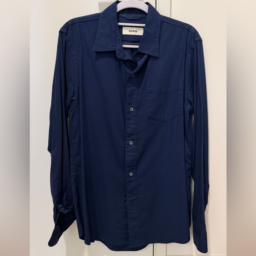 Buck Mason Deep Blue Casual Button Down Shirt